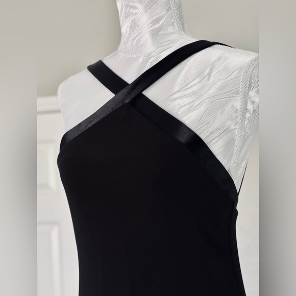 Jones New York Black Cross-Strap Midi Dress Low Back Formal Cocktail Date Night - Picture 9 of 11